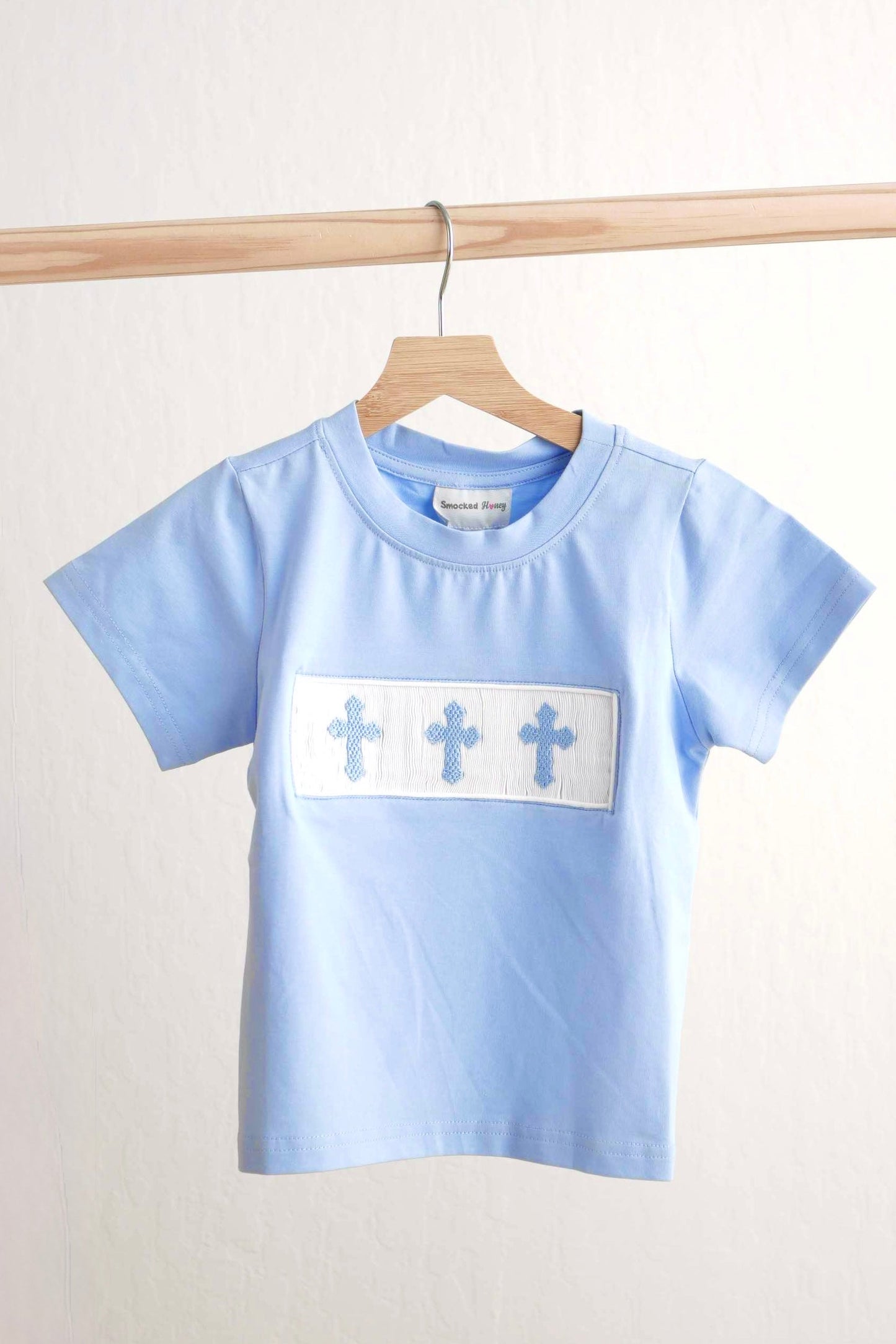 Blue Cross Smocked Top