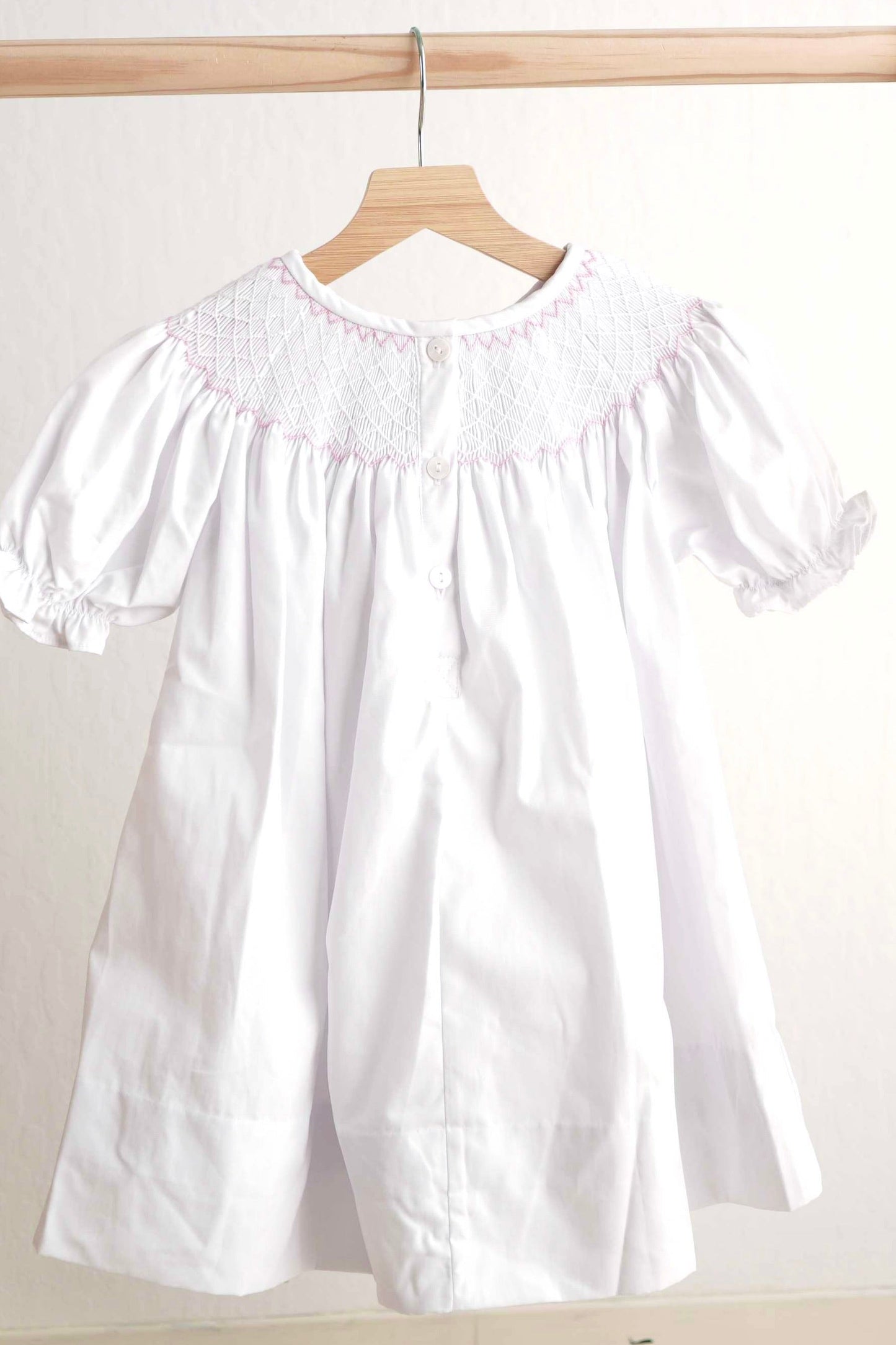 Pink Cross Smocked Dress