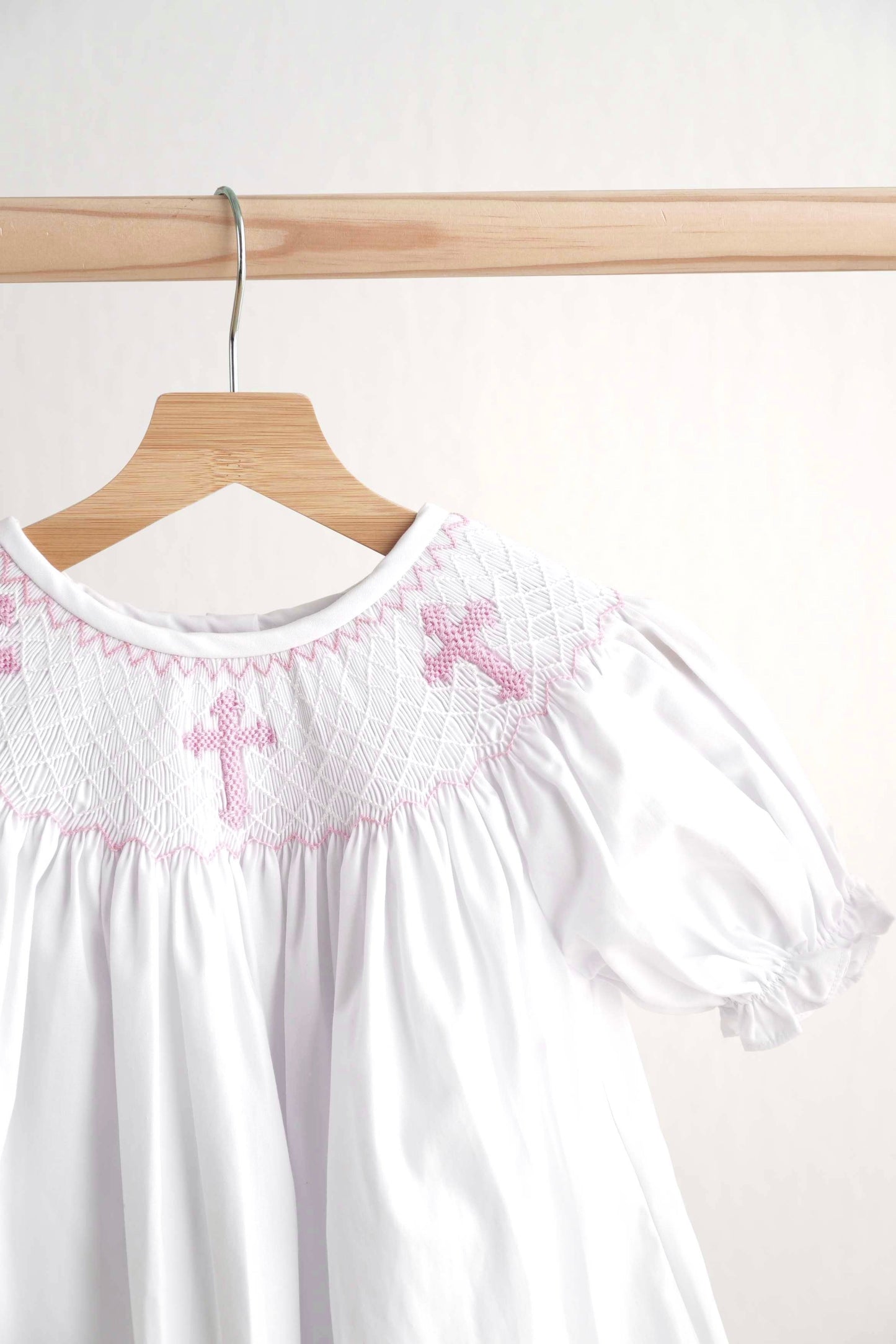 Pink Cross Smocked Dress
