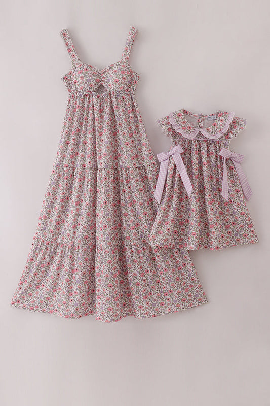 Purple Floral Mom and Me Dress